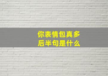 你表情包真多 后半句是什么